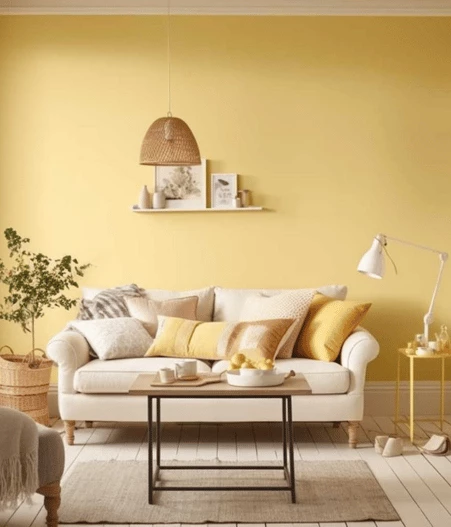 Warm Golden Yellow wall paint color trend 